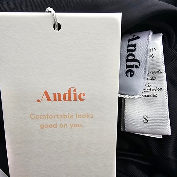 Andie Swim Womans size S The Asbury One Piece Swimsuit in Black High Neck NEW - Picture 6 of 8